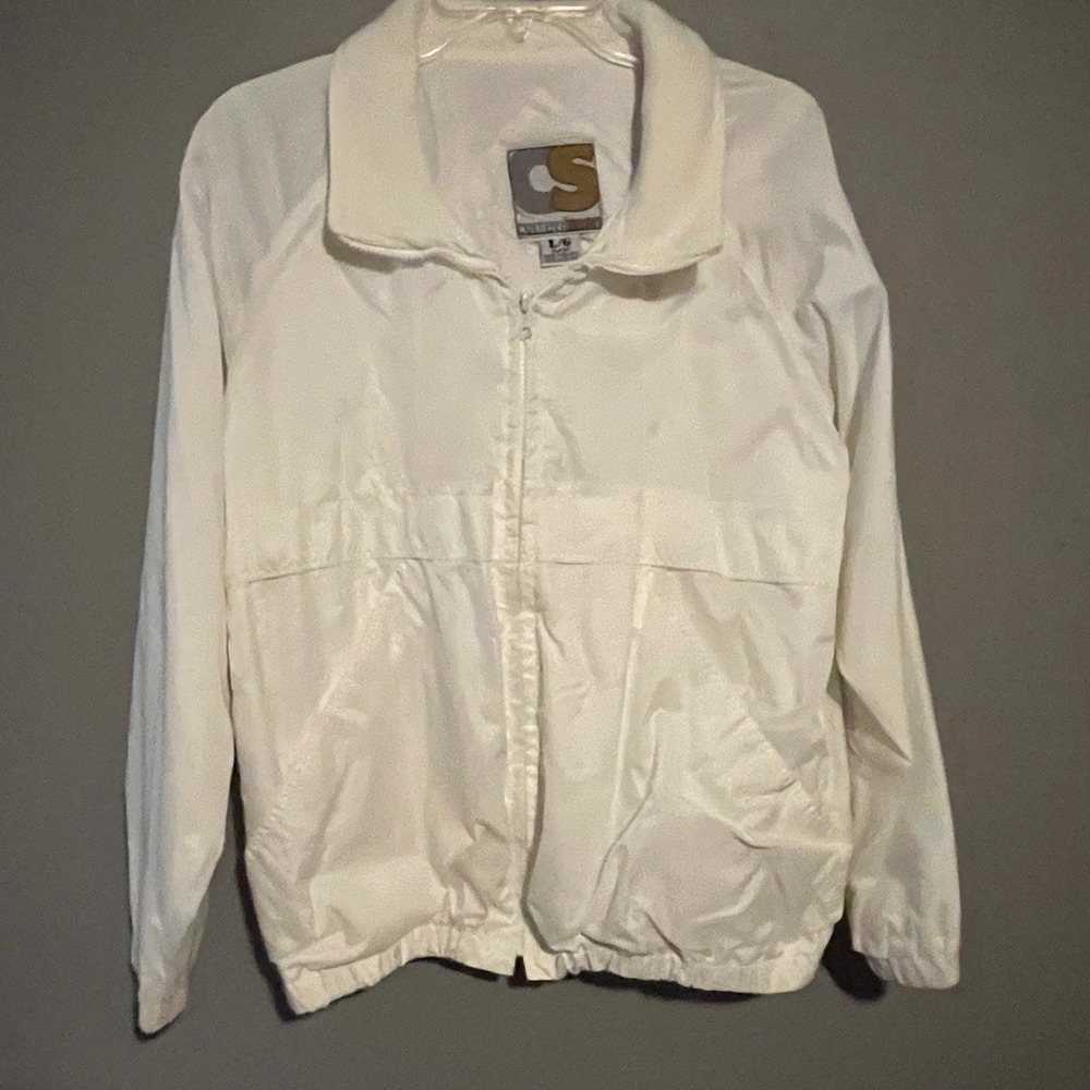 Current Seen Women Windbreaker Large White Hiking Training Athletic Running Gym